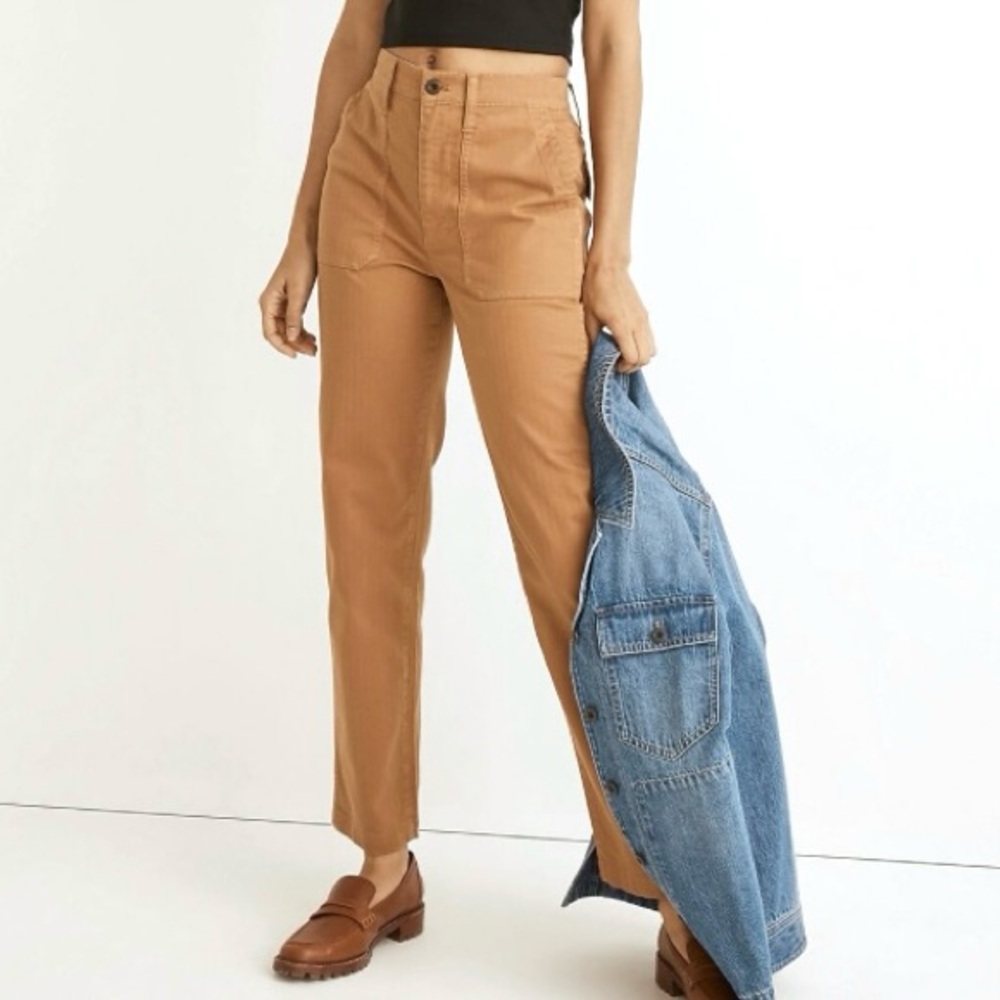 Madewell Perfect Vintage Straight Workwear Pants Women’s Sz 29 Tall Patch Pocket
